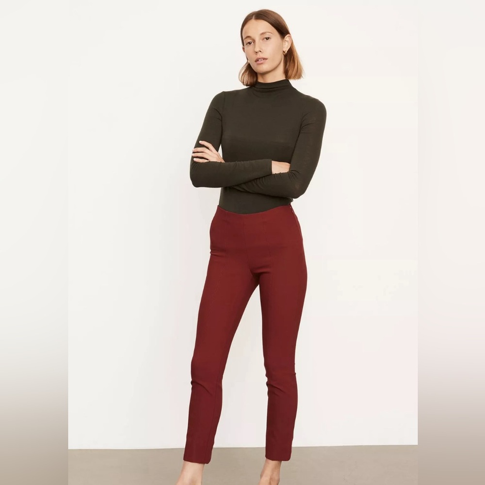 Vince size Small Stitch Front Seam Legging Color: Dark Currant